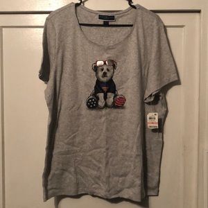 Gray Shirt with Teddy Bear Design
